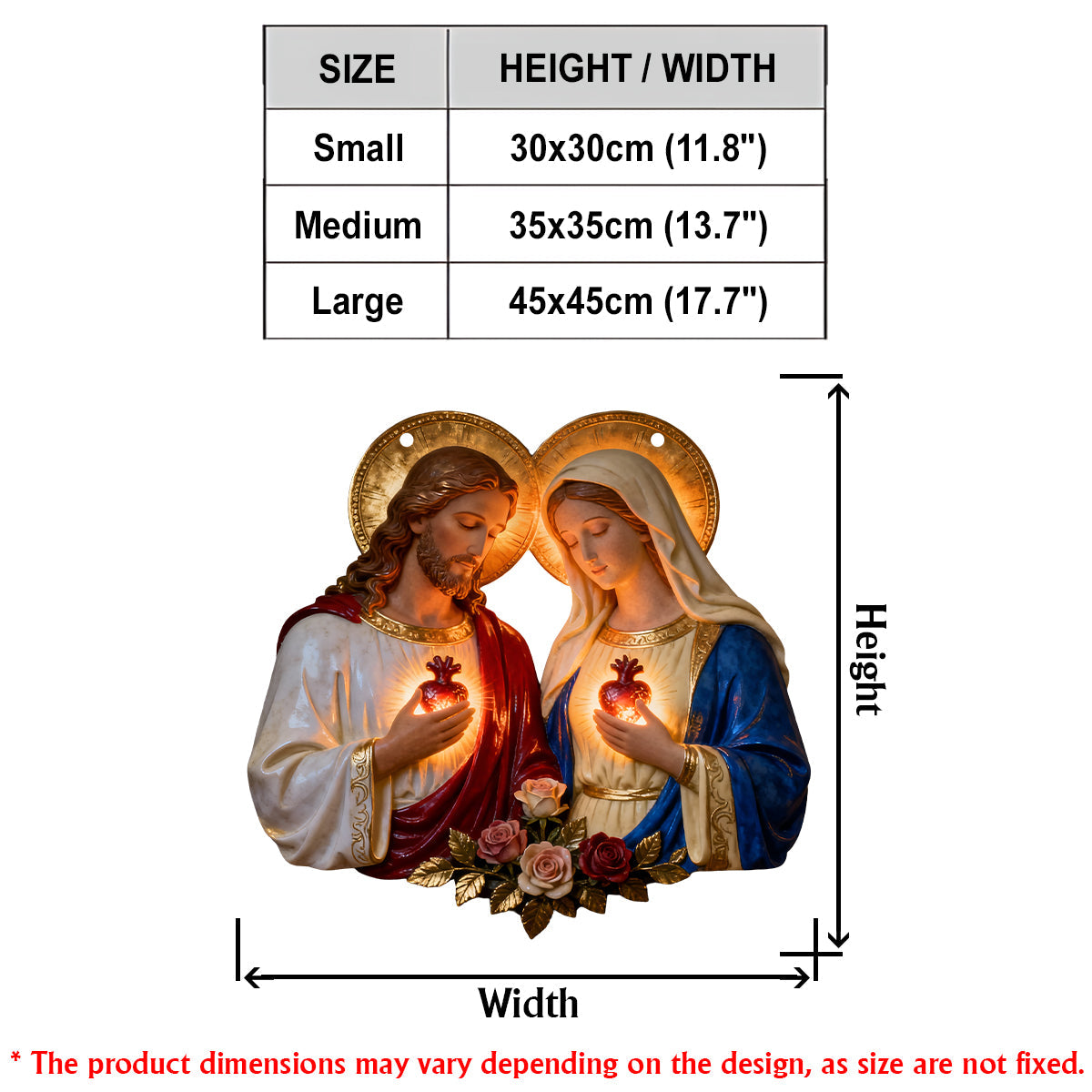Sacred Hearts Christian - Personalisiertes christliches LED-Licht-Acrylschild