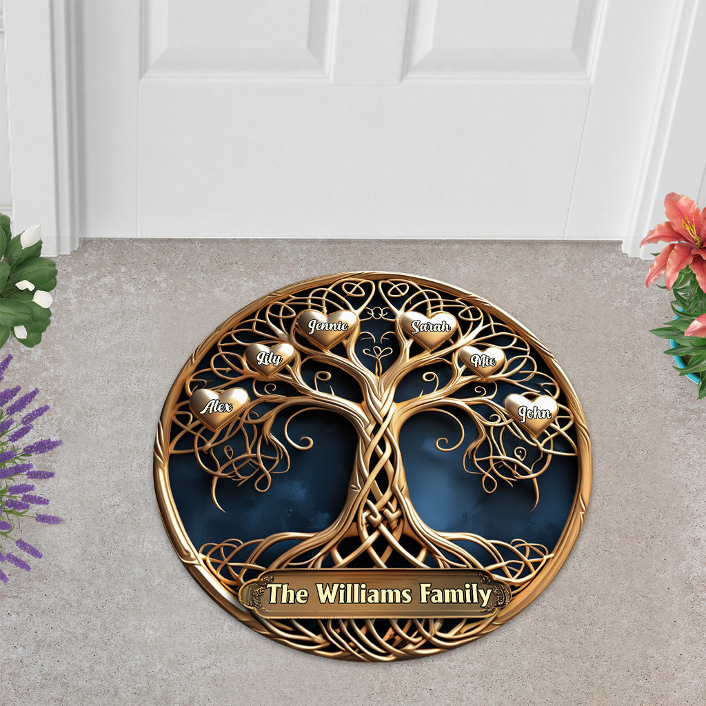 Love Grows Here - Personalized Family Shaped Doormat
