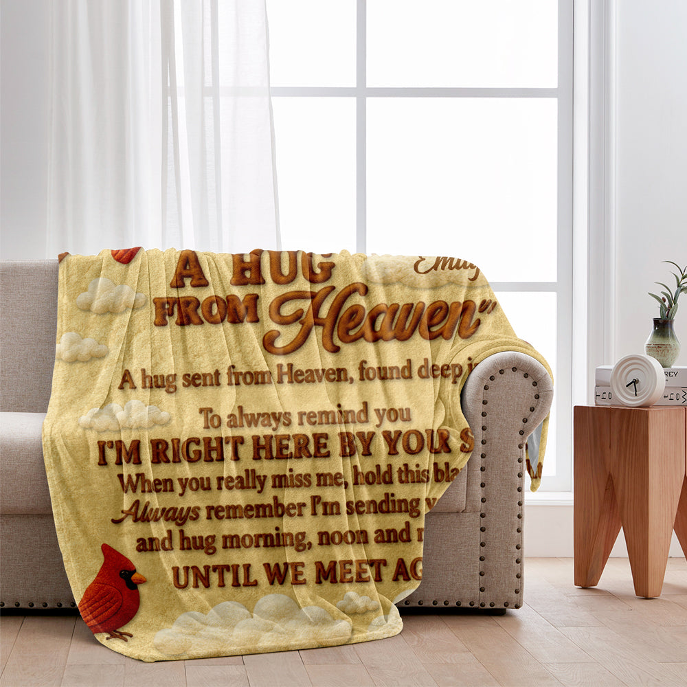 A Hug From Heaven, Memorial Gift - Personalized Memorial Blanket
