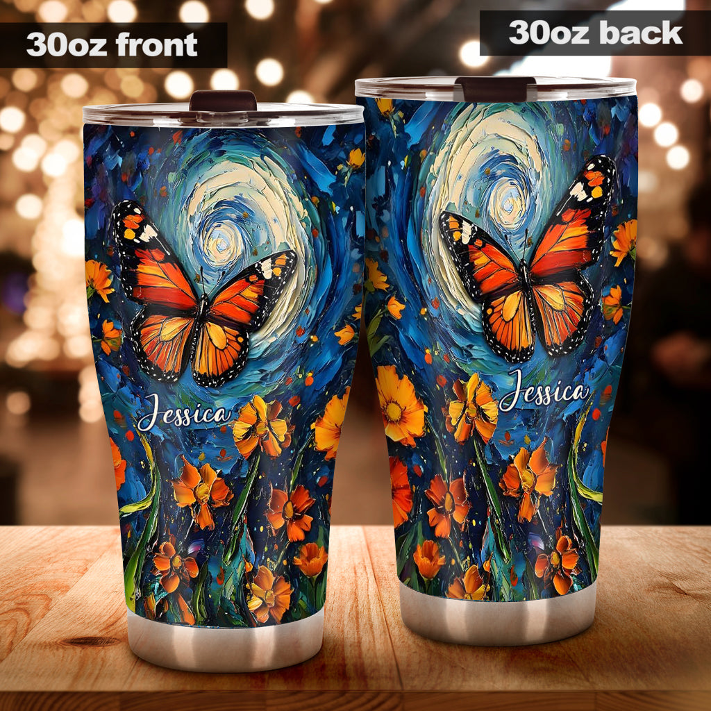 Verträumter Schmetterling – Personalisierter Schmetterlingsbecher