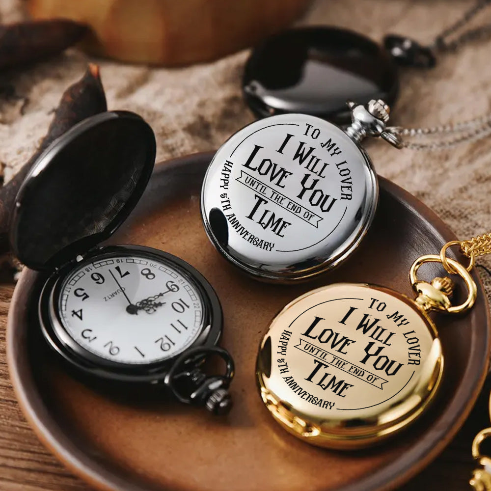 Love You Till The End Of Time - Personalized Couple Pocket Watch