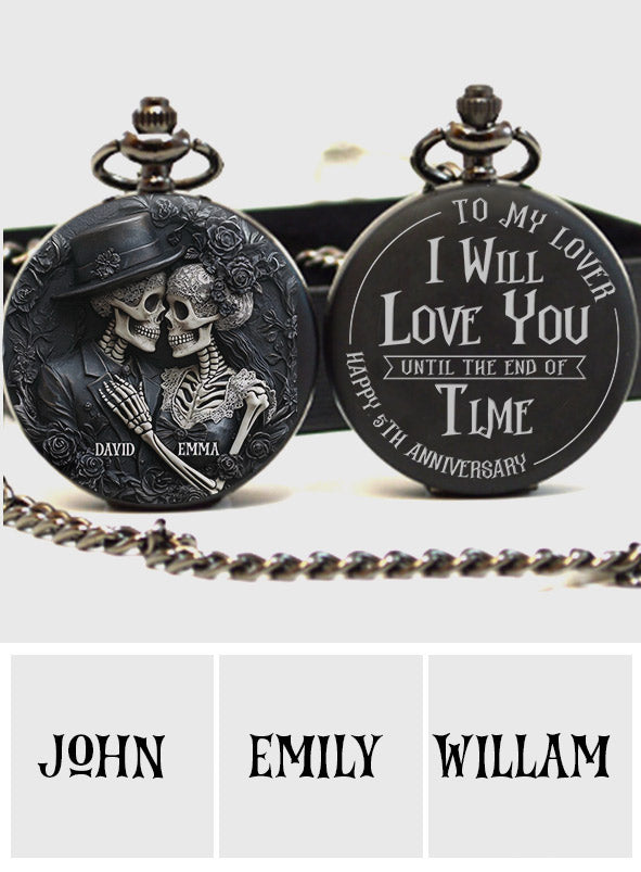 Love You Till The End Of Time - Personalized Couple Pocket Watch