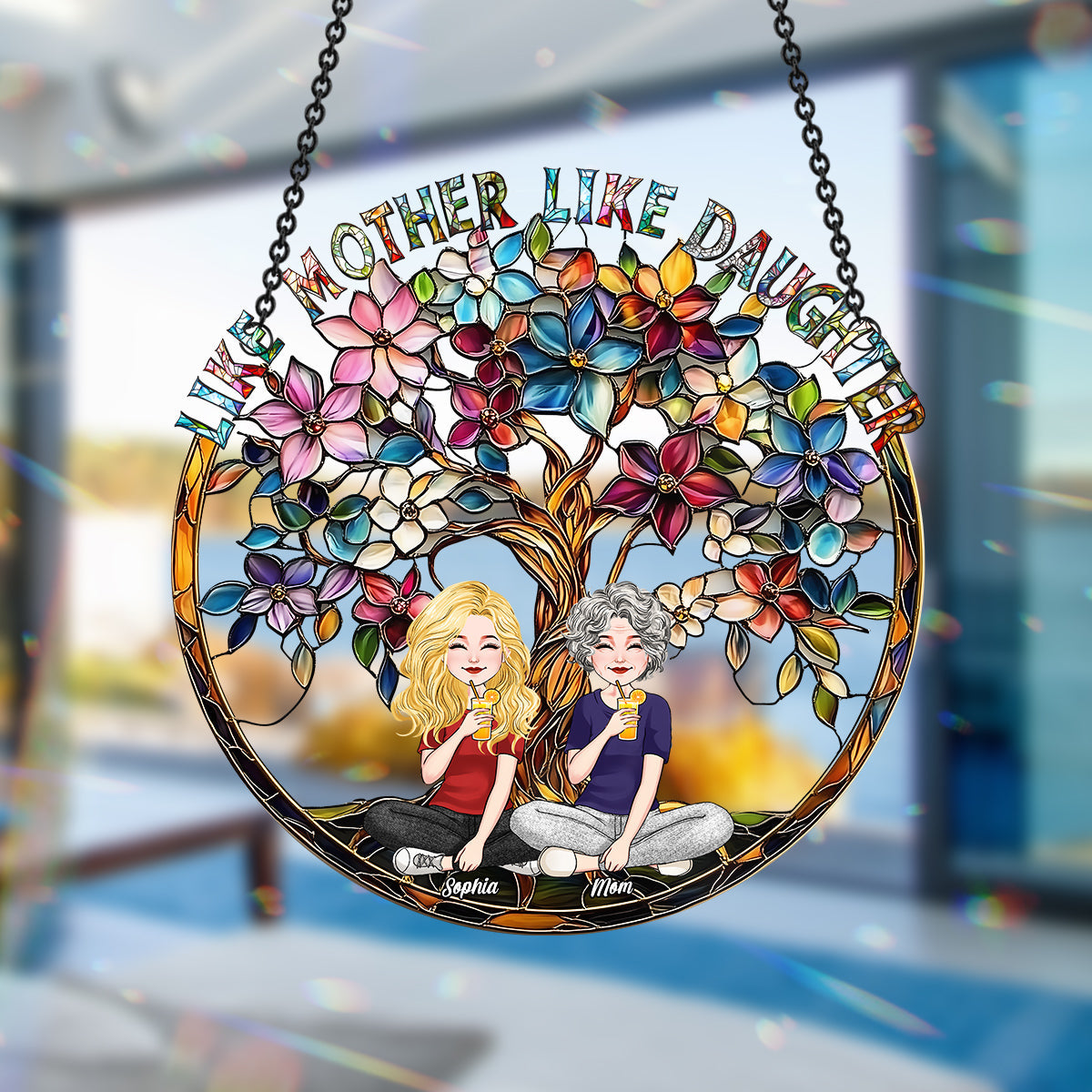 Like Mother Like Daughter - Personalized Mother Window Hanging Suncatcher Ornament