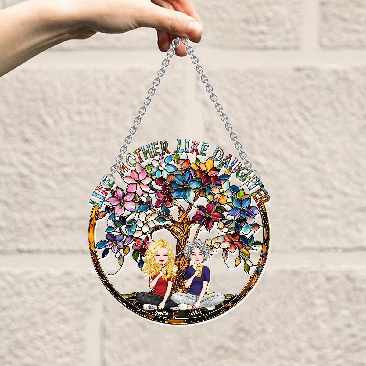 Like Mother Like Daughter - Personalized Mother Window Hanging Suncatcher Ornament