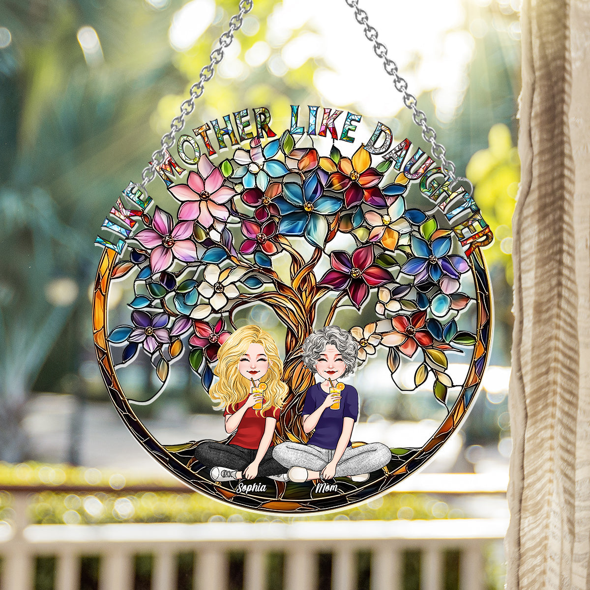 Like Mother Like Daughter - Personalized Mother Window Hanging Suncatcher Ornament