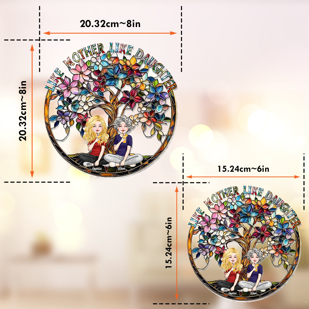 Like Mother Like Daughter - Personalized Mother Window Hanging Suncatcher Ornament