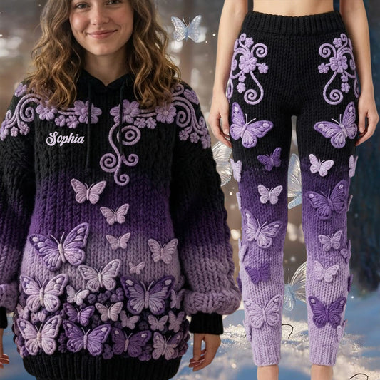 Wunderschöne Schmetterlinge – Personalisierter Schmetterlings-Hoodie und Leggings