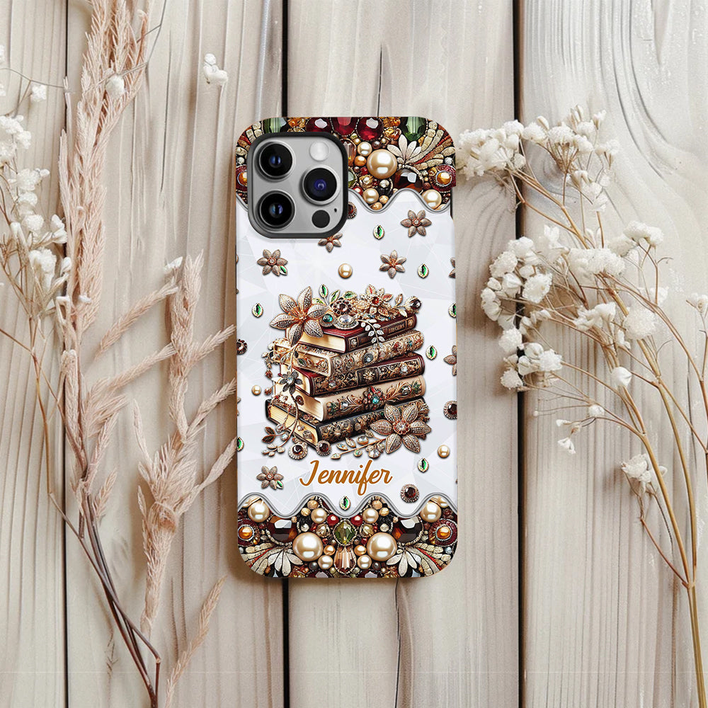 Une fille qui aime les livres - Coque de téléphone personnalisée avec impression intégrale d'un livre
