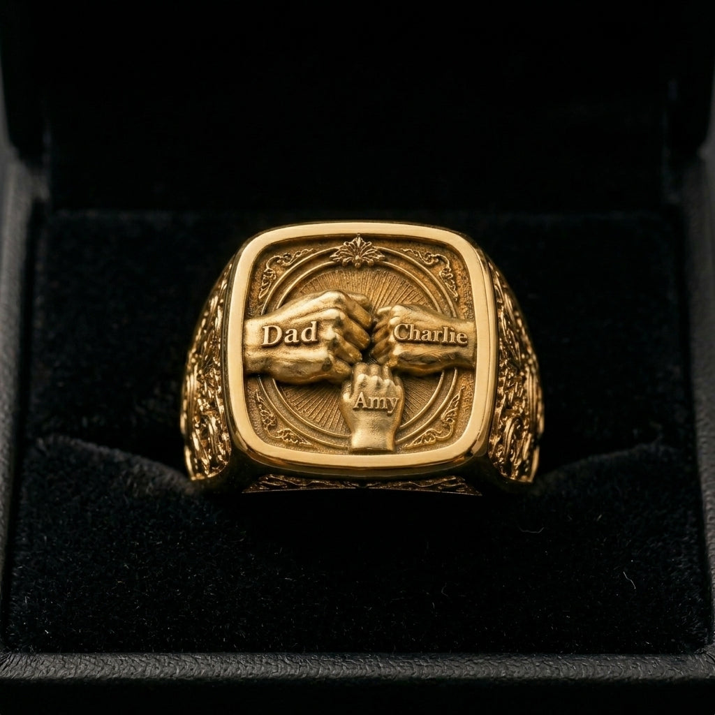 Bester Papa aller Zeiten - Personalisierbarer verstellbarer Ring