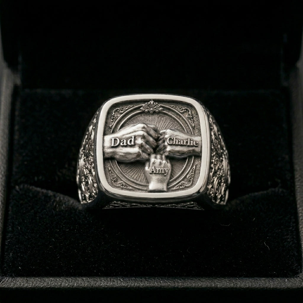 Bester Papa aller Zeiten - Personalisierbarer verstellbarer Ring