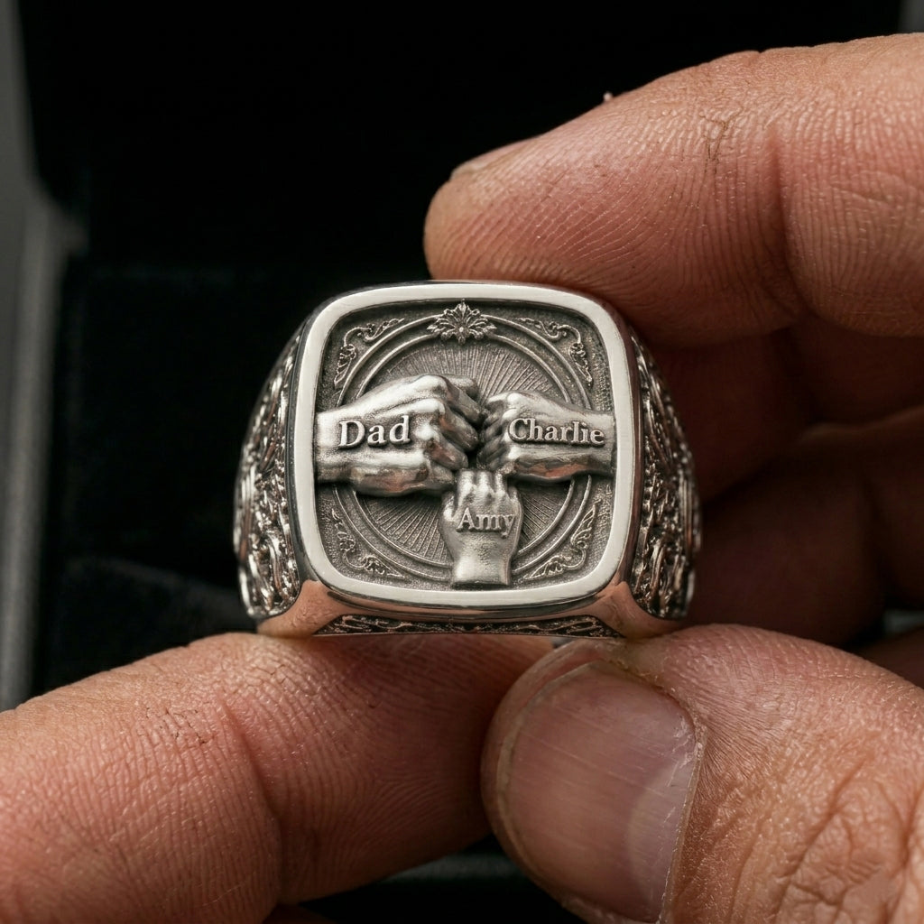 Bester Papa aller Zeiten - Personalisierbarer verstellbarer Ring