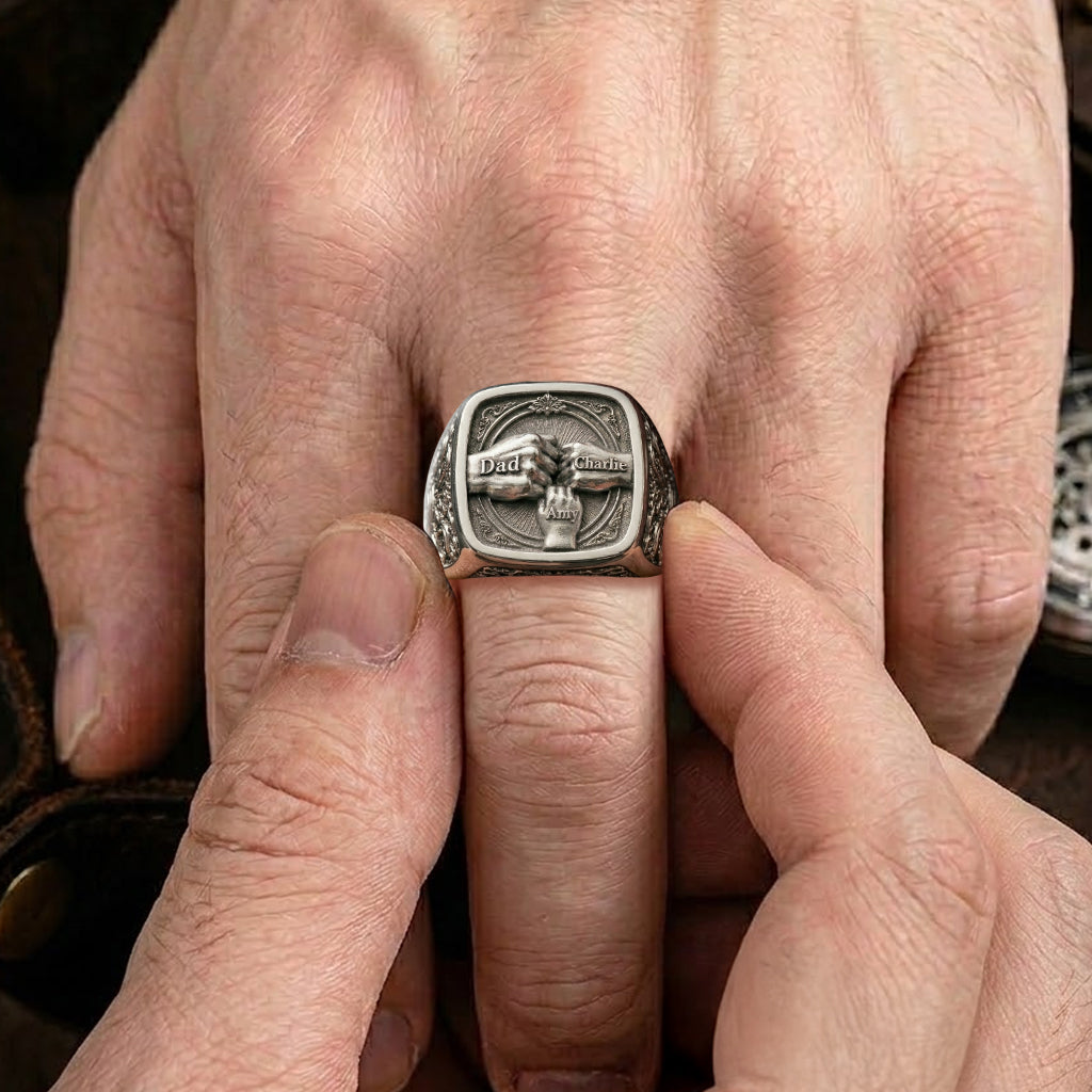 Bester Papa aller Zeiten - Personalisierbarer verstellbarer Ring
