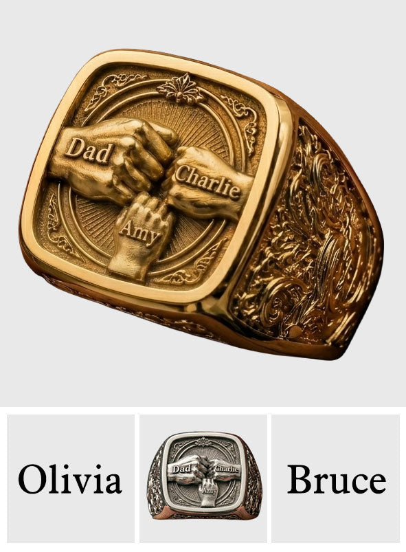 Bester Papa aller Zeiten - Personalisierbarer verstellbarer Ring