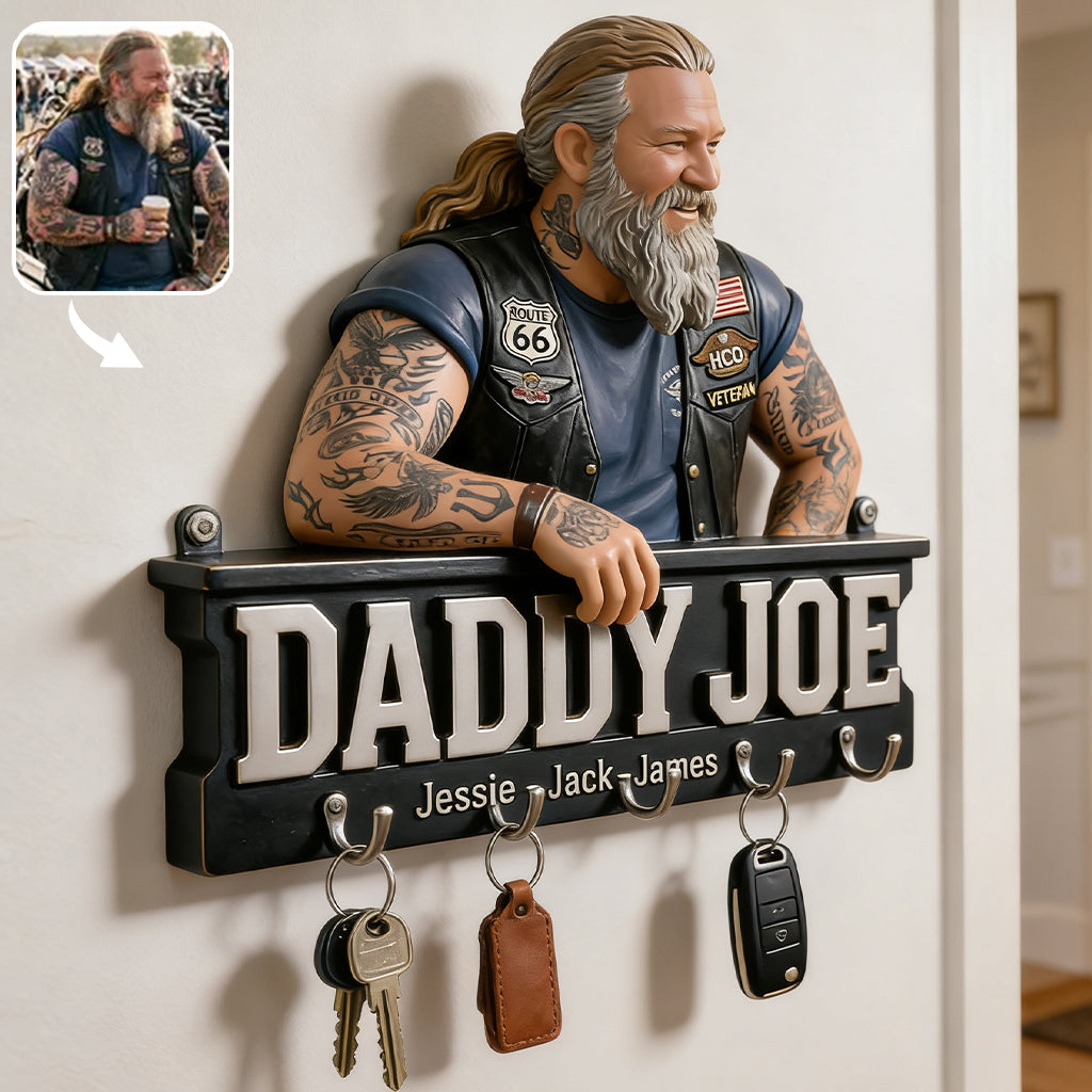 Geschenke zum Vatertag für Papa, Opa - Personalisierter hängender Schlüsselhalter