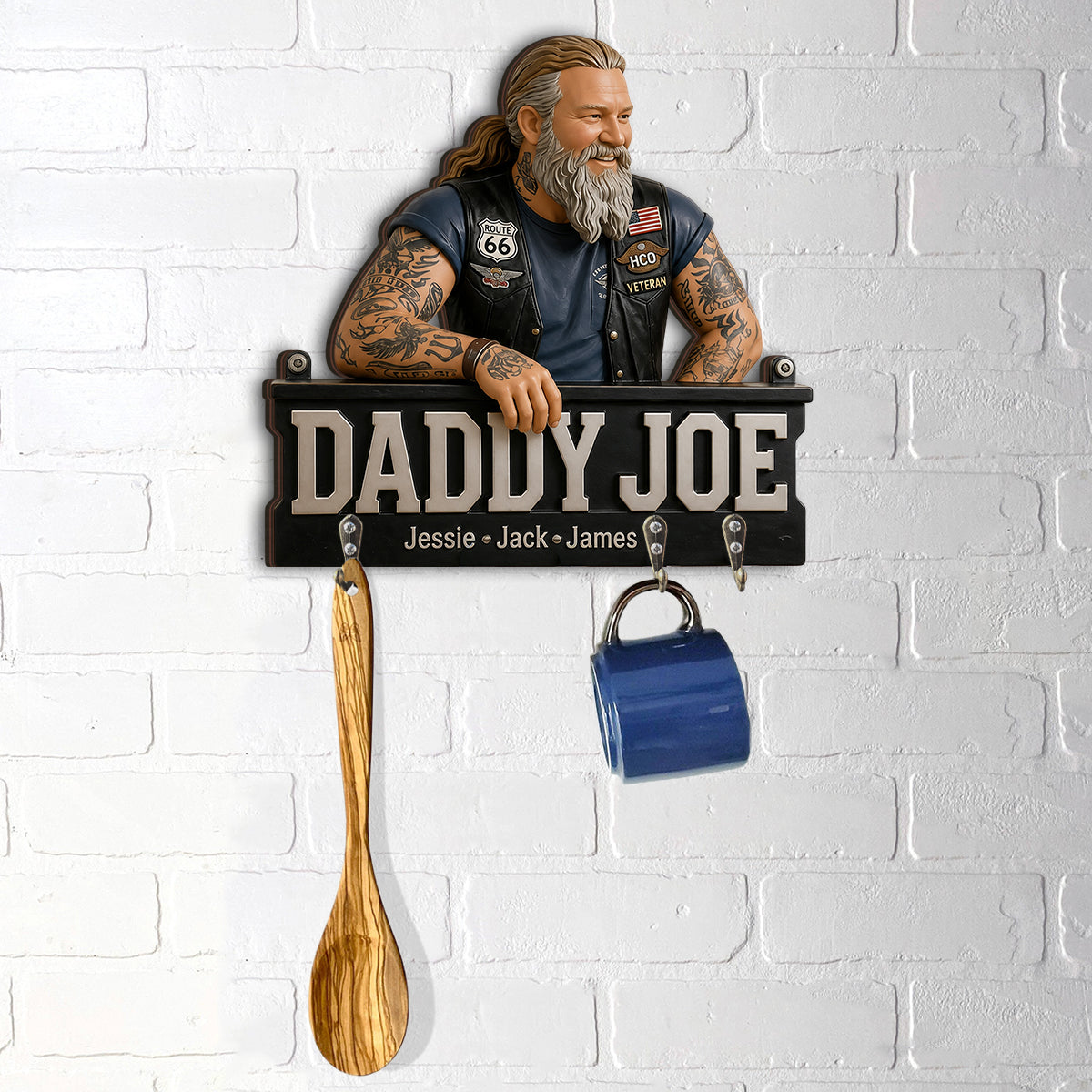 Geschenke zum Vatertag für Papa, Opa - Personalisierter hängender Schlüsselhalter