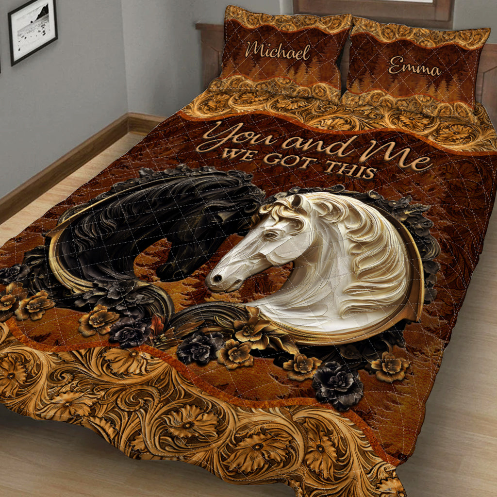 You & Me We Got This - Personalized Couple Quilt Set