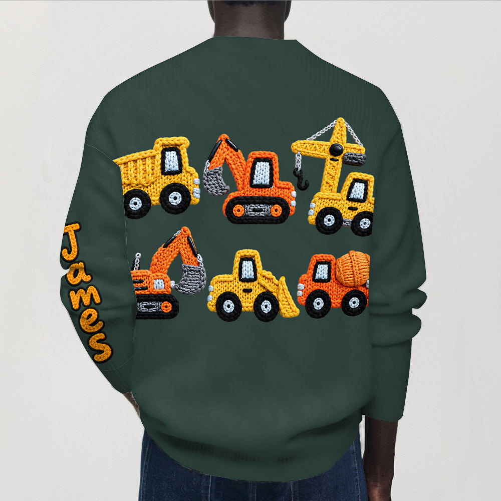 Construction Machines - Personalized Kid Cardigan Sweater