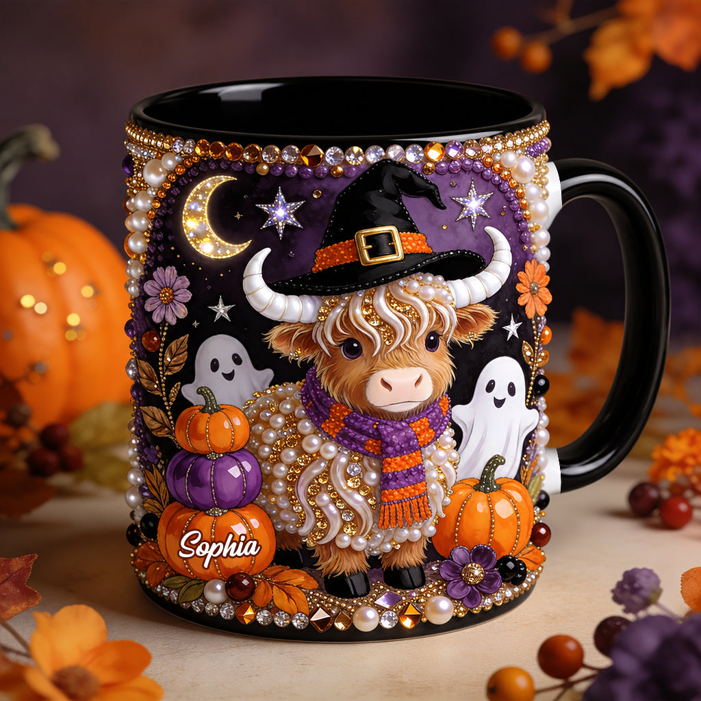 Liebe Highland-Rinder - Personalisierte Highland Cow Akzent-Tasse