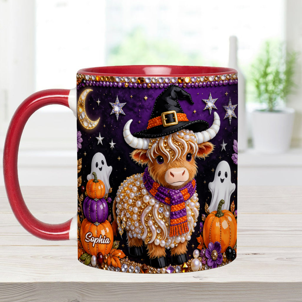 Liebe Highland-Rinder - Personalisierte Highland Cow Akzent-Tasse