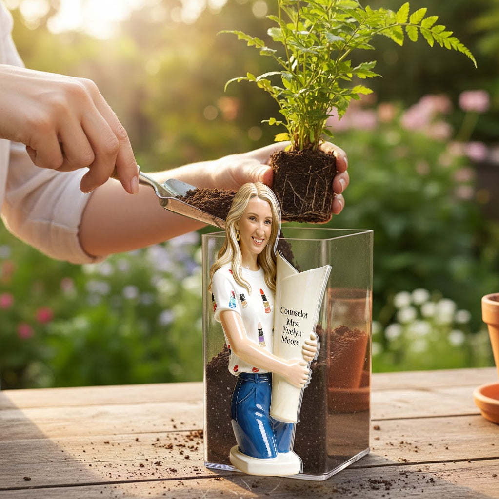 Photo Personnalisée - Pot Acrylique pour Enseignant