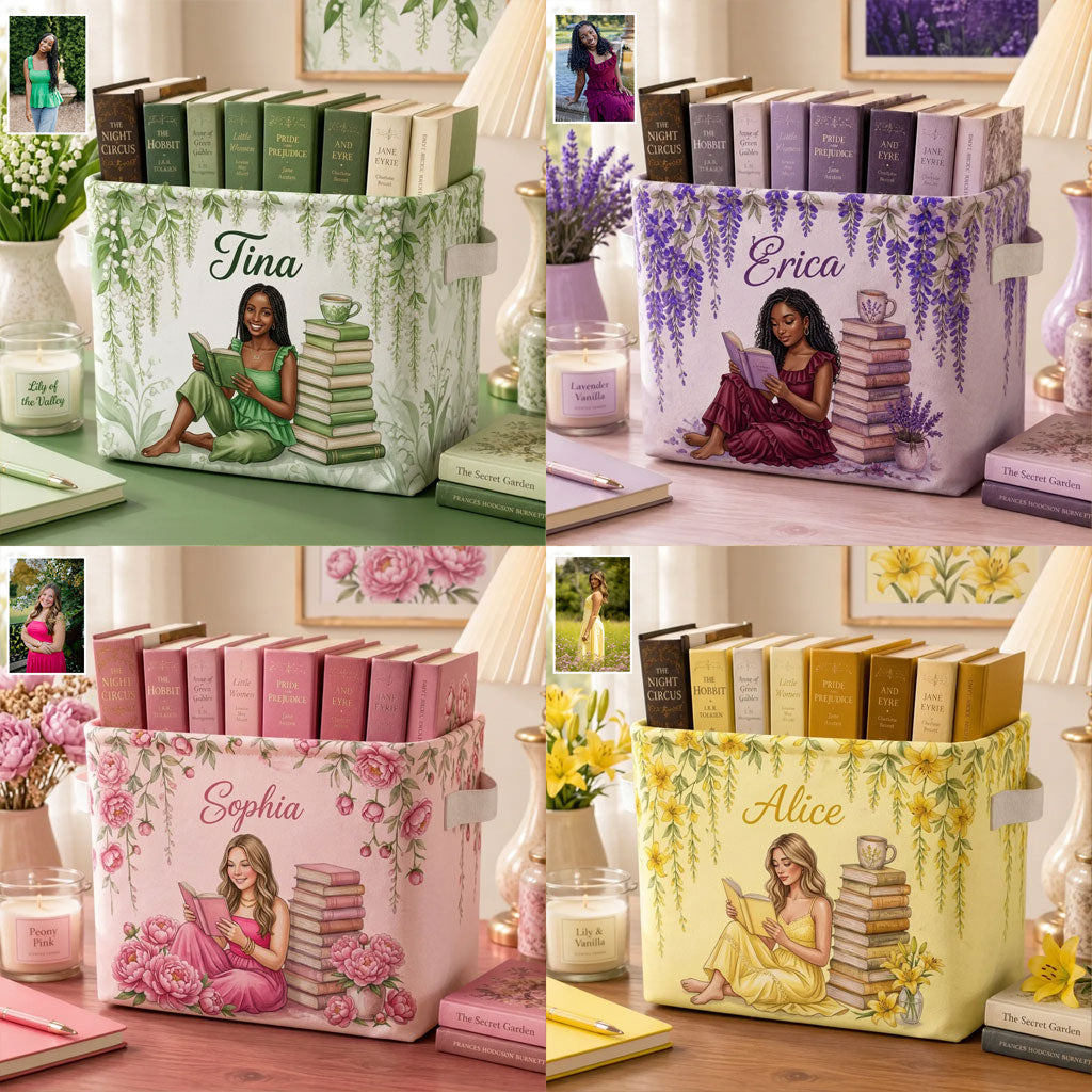 Just A Girl Who Loves Books - Personalized Book Rectangle Storage Basket