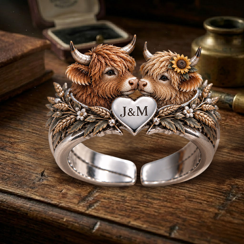 We Got This - Personalized Highland Cow Adjustable Shaped Ring