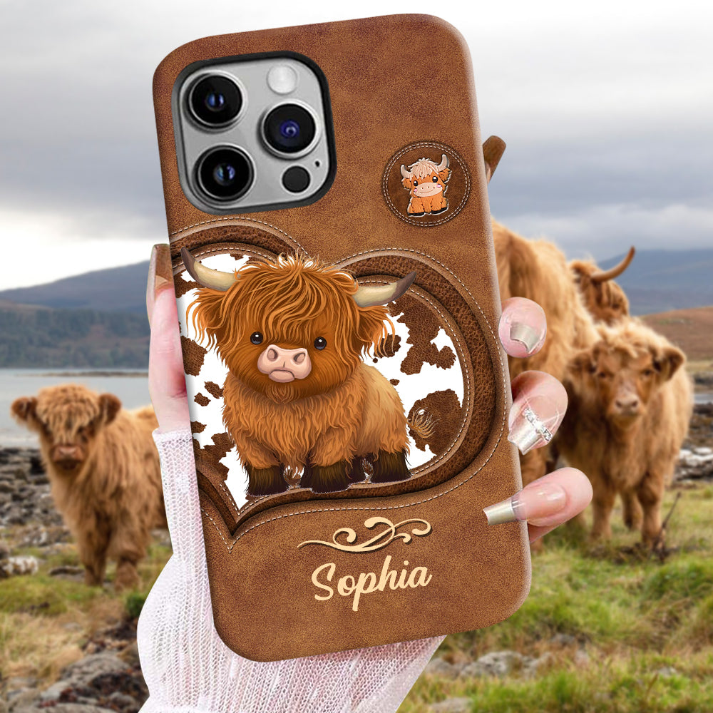 Coque de téléphone personnalisée avec imprimé vache des Highlands - Mignonne vache des Highlands