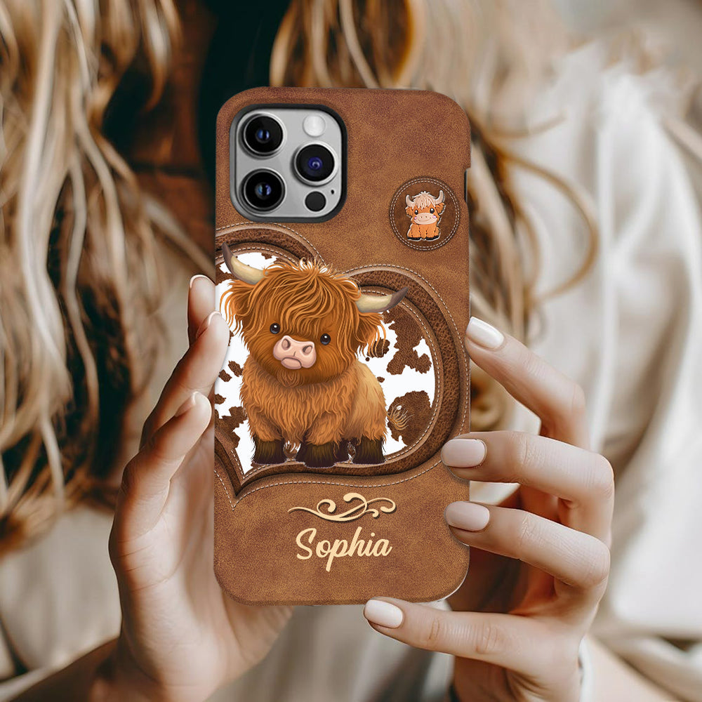 Coque de téléphone personnalisée avec imprimé vache des Highlands - Mignonne vache des Highlands