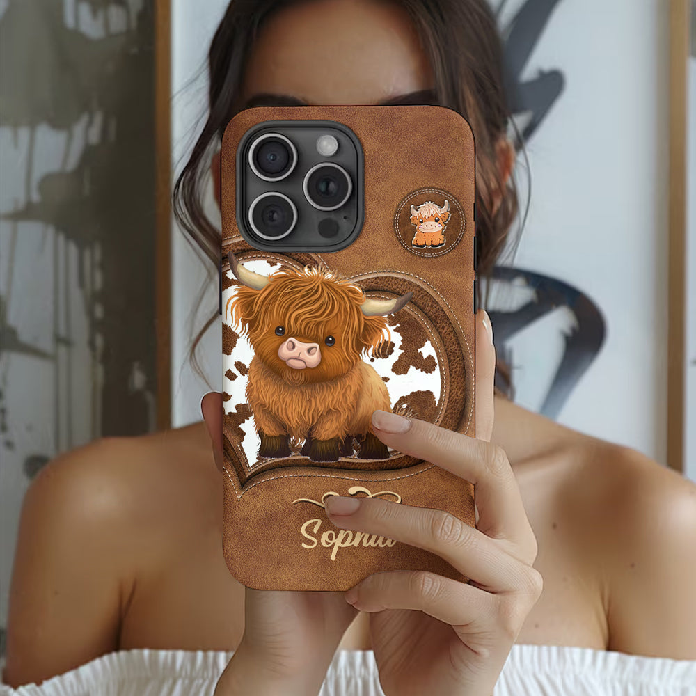 Coque de téléphone personnalisée avec imprimé vache des Highlands - Mignonne vache des Highlands