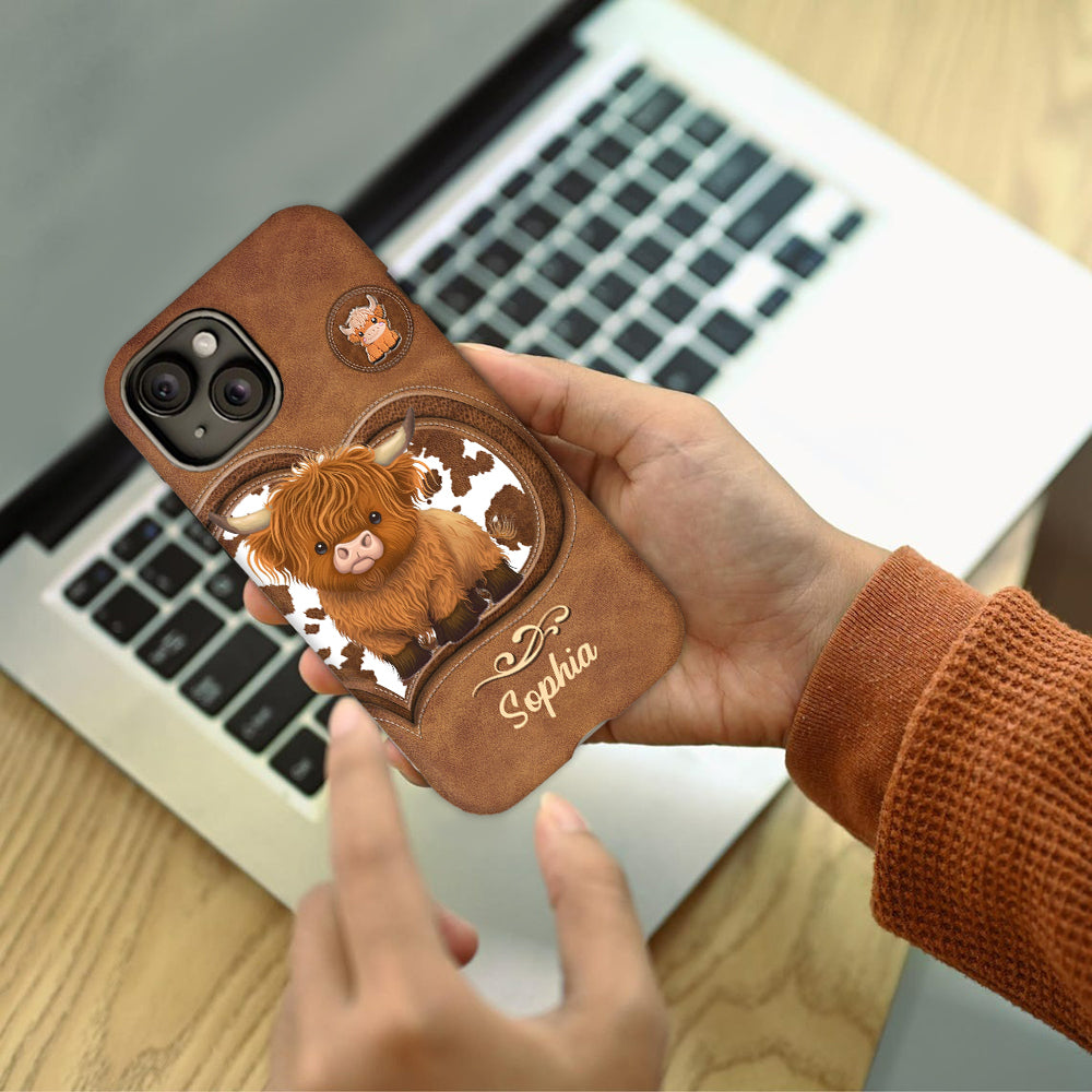 Coque de téléphone personnalisée avec imprimé vache des Highlands - Mignonne vache des Highlands