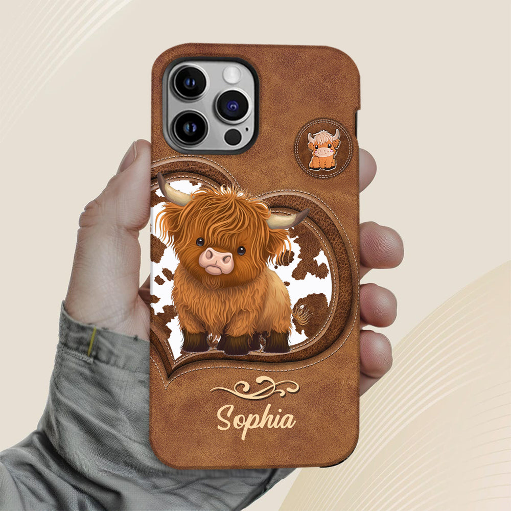 Coque de téléphone personnalisée avec imprimé vache des Highlands - Mignonne vache des Highlands