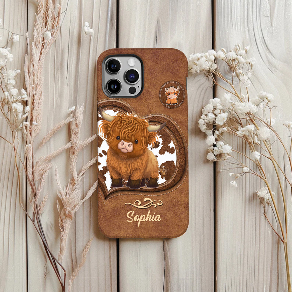 Coque de téléphone personnalisée avec imprimé vache des Highlands - Mignonne vache des Highlands