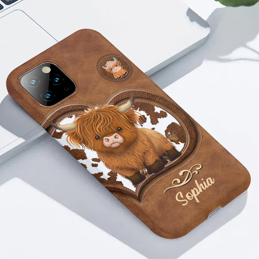 Coque de téléphone personnalisée avec imprimé vache des Highlands - Mignonne vache des Highlands
