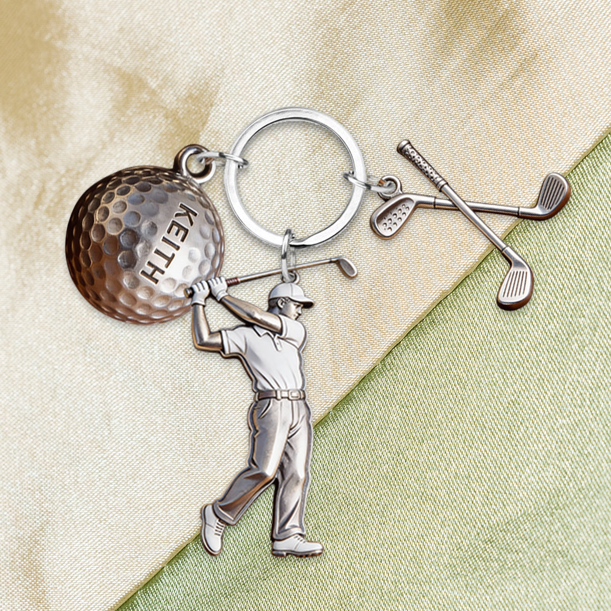 Golfliebhaber – Personalisierter Golf-Schlüsselanhänger mit Anhängern