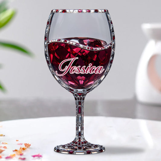 Juste une fille qui aime le vin - Plaque en acrylique personnalisée en forme de vin