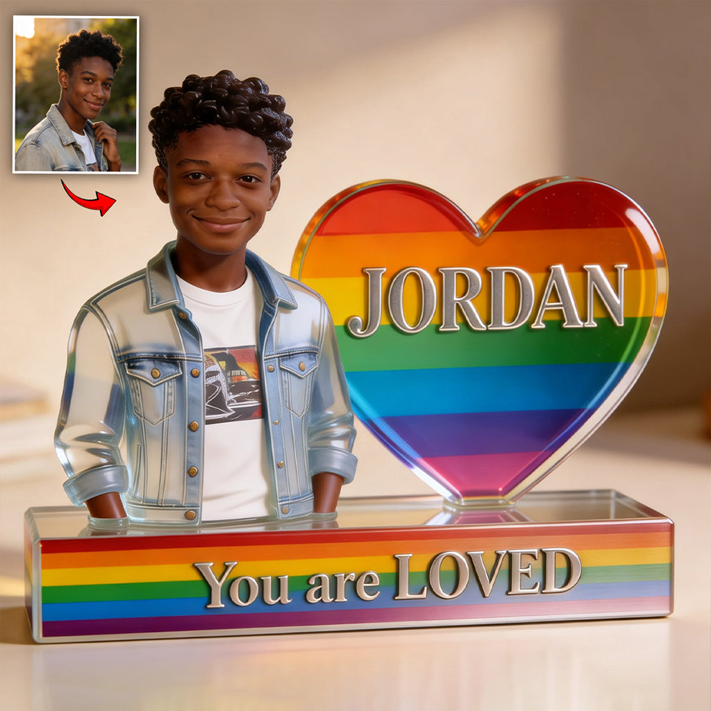 Cadeau de Sortie avec Message - Plaque Acrylique Personnalisée de Soutien LGBT