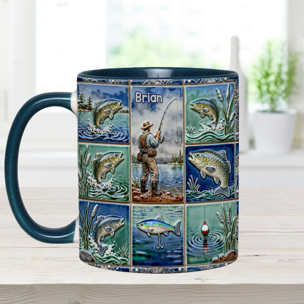 Mug personnalisé « Passionné de pêche »