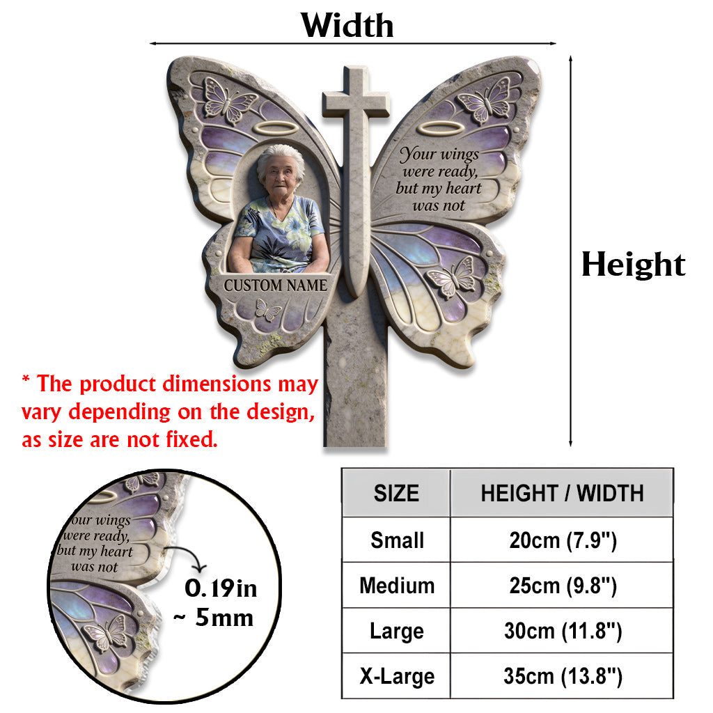Your Wings Were Ready - Personalized Memorial Acrylic Garden Sign/ Acrylic Plaque Sign