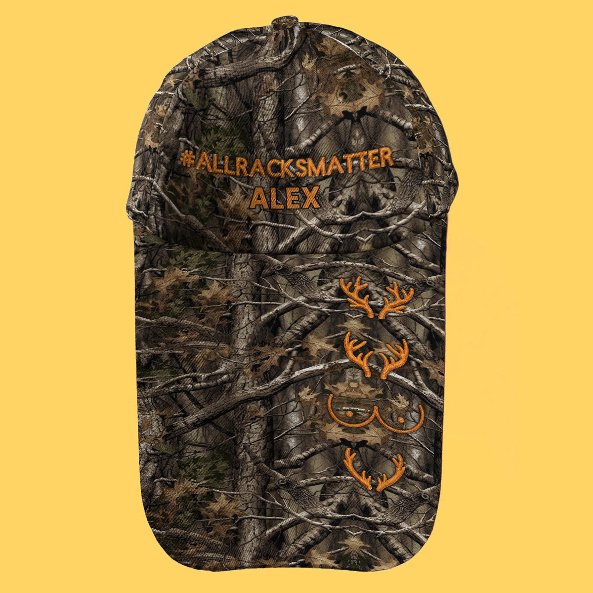 All Racks Matter Camo - Personalisierte Jagdmütze mit extra langem Schirm