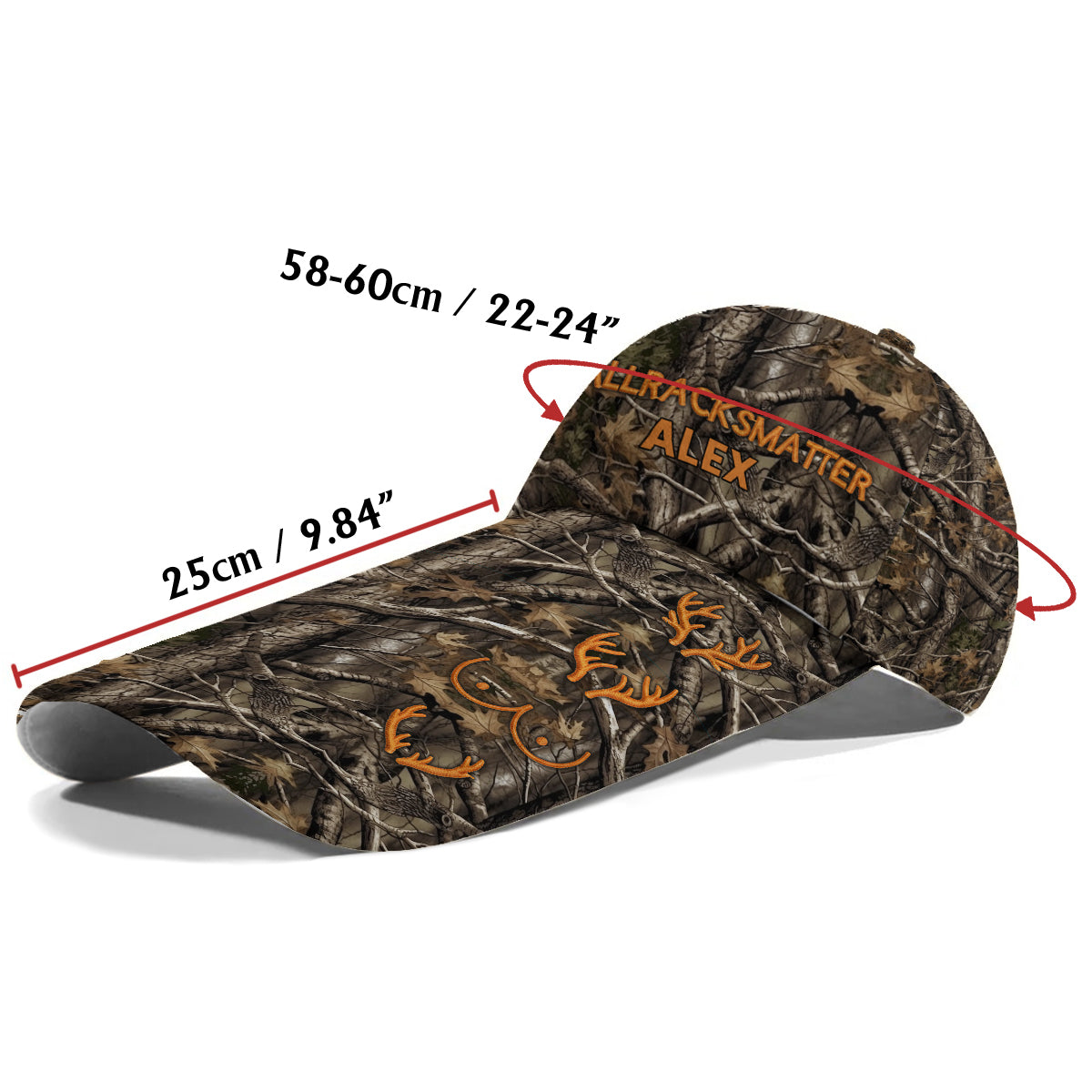 All Racks Matter Camo - Personalisierte Jagdmütze mit extra langem Schirm