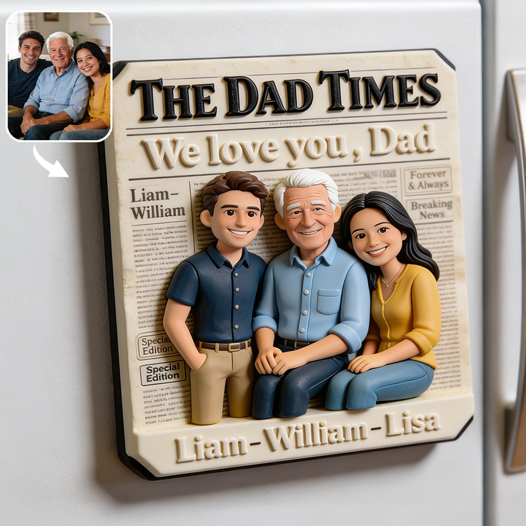 Geschenke zum Vatertag, The Dad Times - Personalisierter Vater Magnet