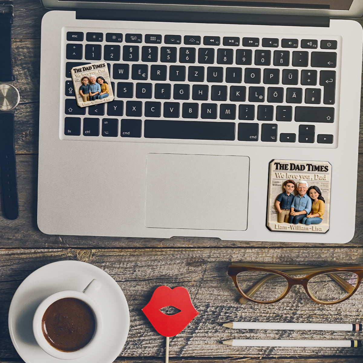 Geschenke zum Vatertag, The Dad Times - Personalisierter Vater Magnet