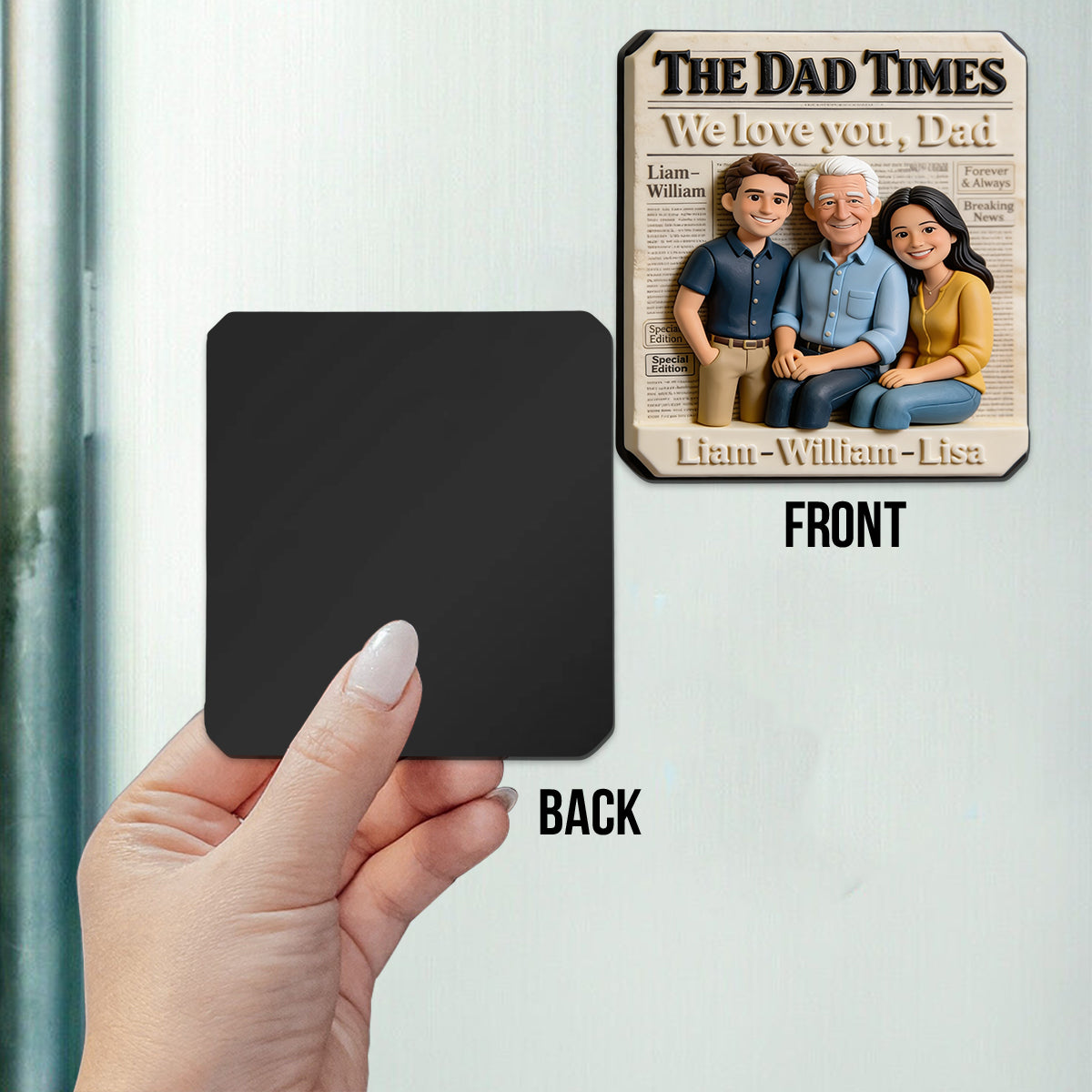 Geschenke zum Vatertag, The Dad Times - Personalisierter Vater Magnet