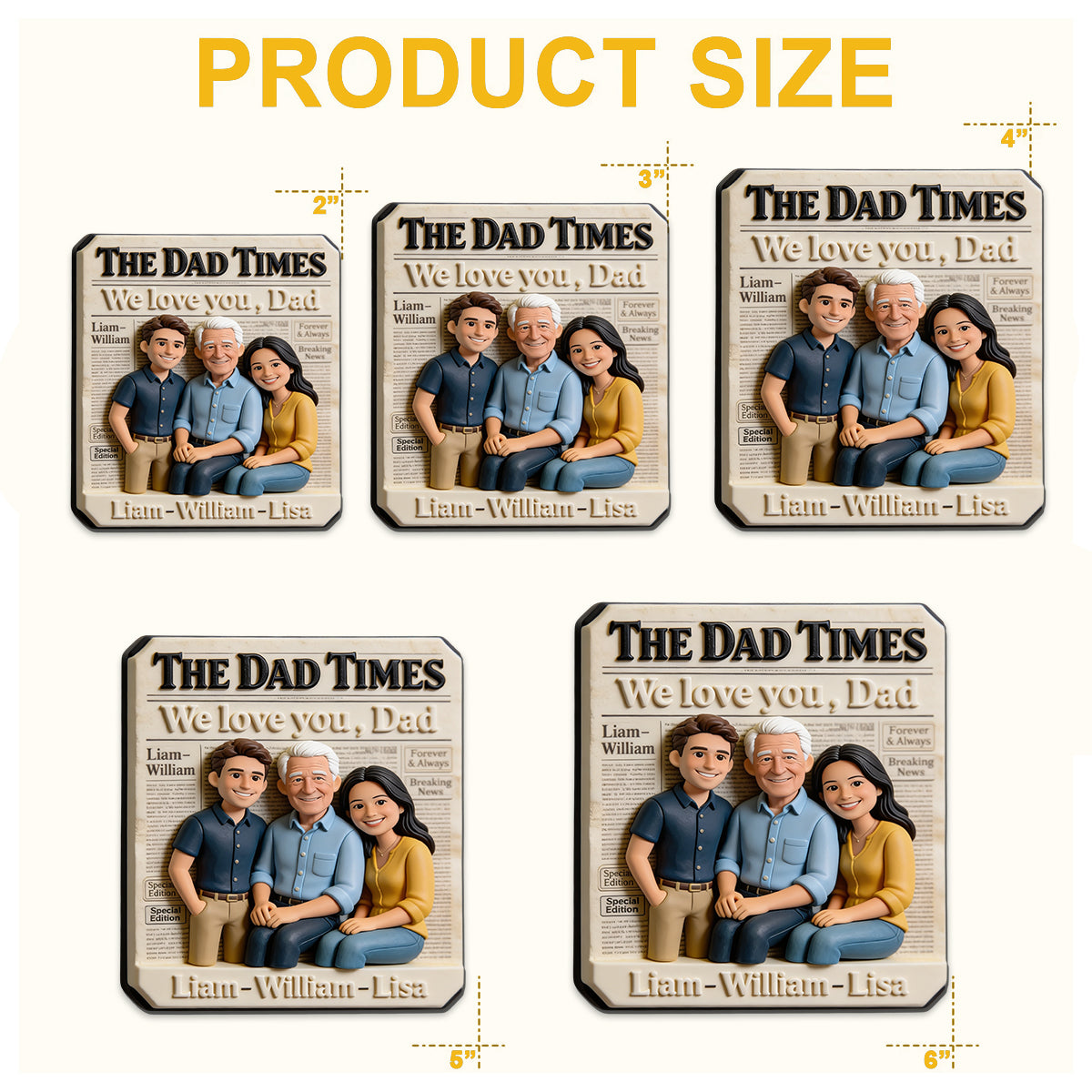 Geschenke zum Vatertag, The Dad Times - Personalisierter Vater Magnet