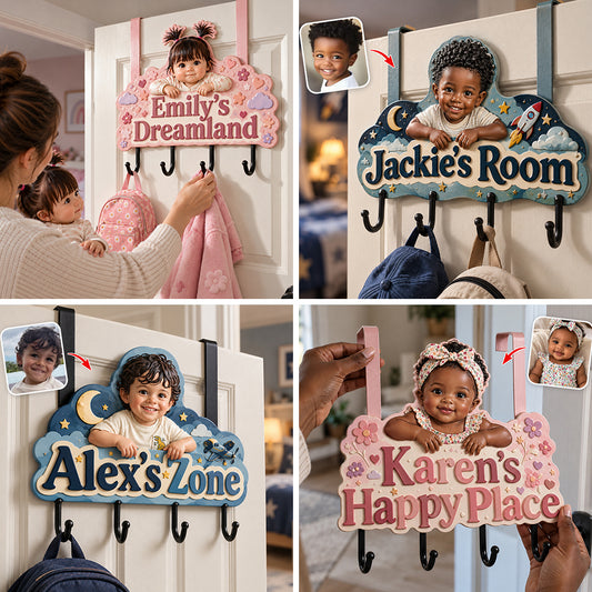 My Happy Place - Personalized Kid Metal Door Hooks
