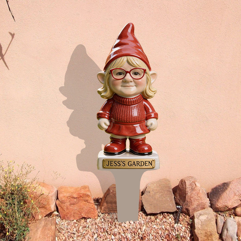 Gartenzwerg nach Foto – Personalisiertes Gartenschild aus Acryl / Acryl-Gartenplakette
