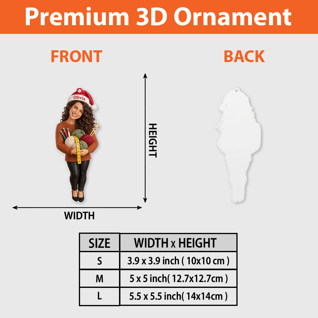 Love Crochet - Personalized Crocheting Premium 3D Ornament