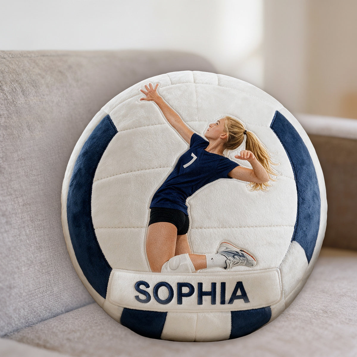 Any Sport, Any Photo - Personalized Football Premium Faux Fur Pillow