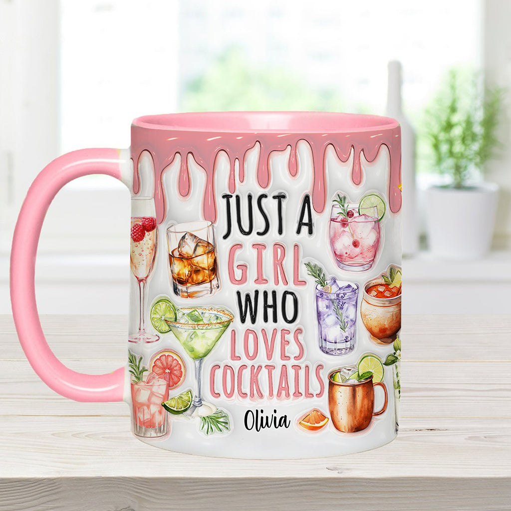 Mug personnalisé « Juste une fille qui aime les cocktails »