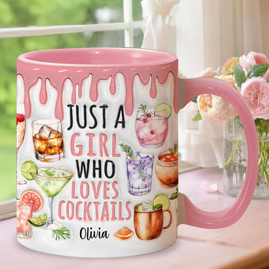 Einfach ein Mädchen, das Cocktails liebt – personalisierter Cocktailbecher